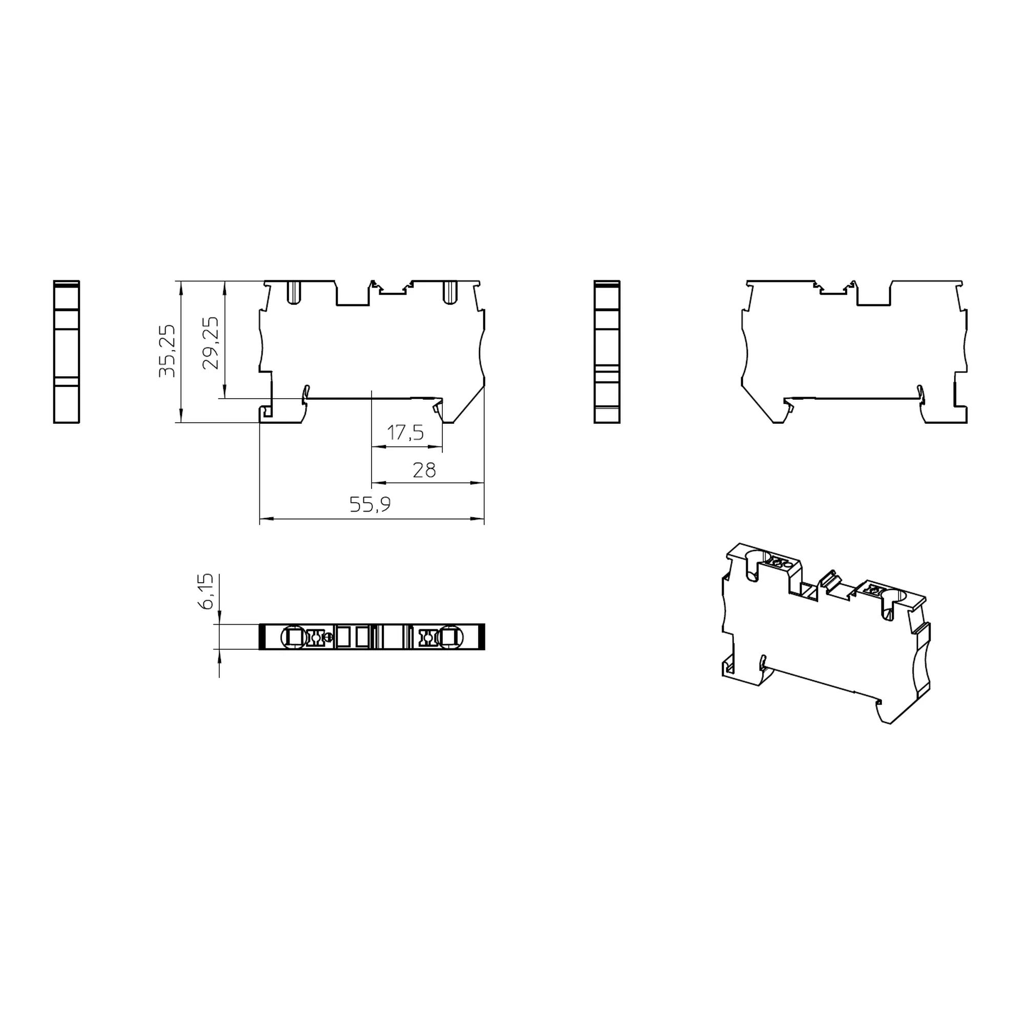 Clema șir, împământare, 2 conexiuni, 4mm2, galben-verde, PT 4-PE Phoenix Contact, 3211766 [3]