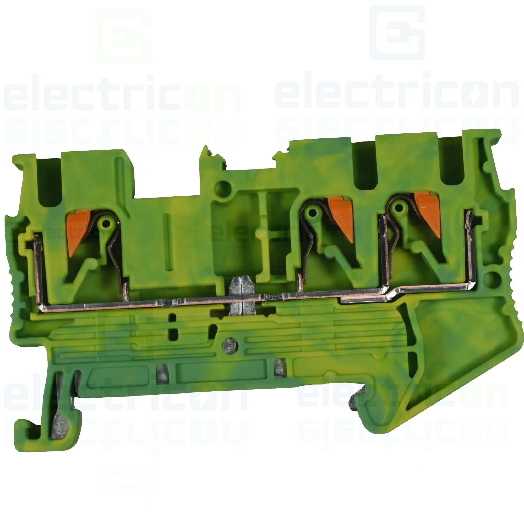 Clema șir, împământare, 3 conexiuni, 2.5mm², galben-verde, PT 2,5-TWIN-PE, Phoenix Contact, 3209565 [1]