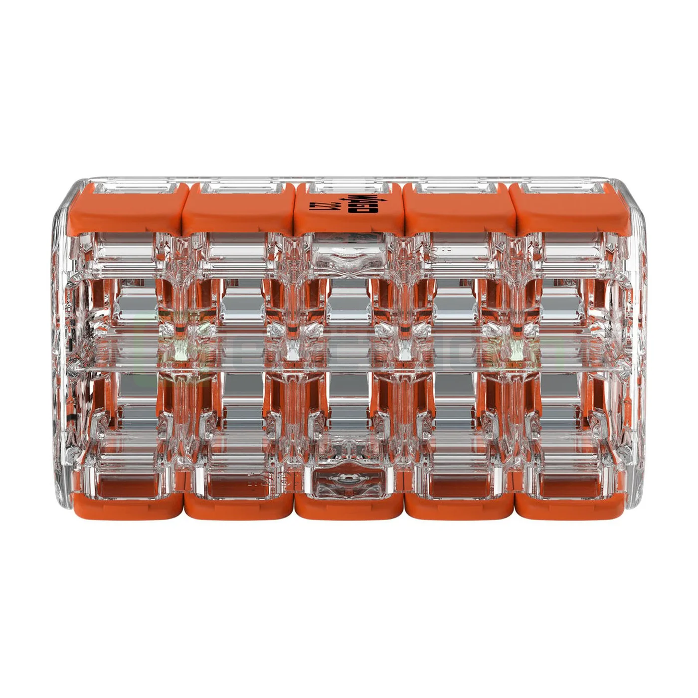 Clemă legătură doza pentru cablu lițat, 2x5x4mm² (10 conductori, 5 per rând), 4 mm², Wago, 221-420 [2]