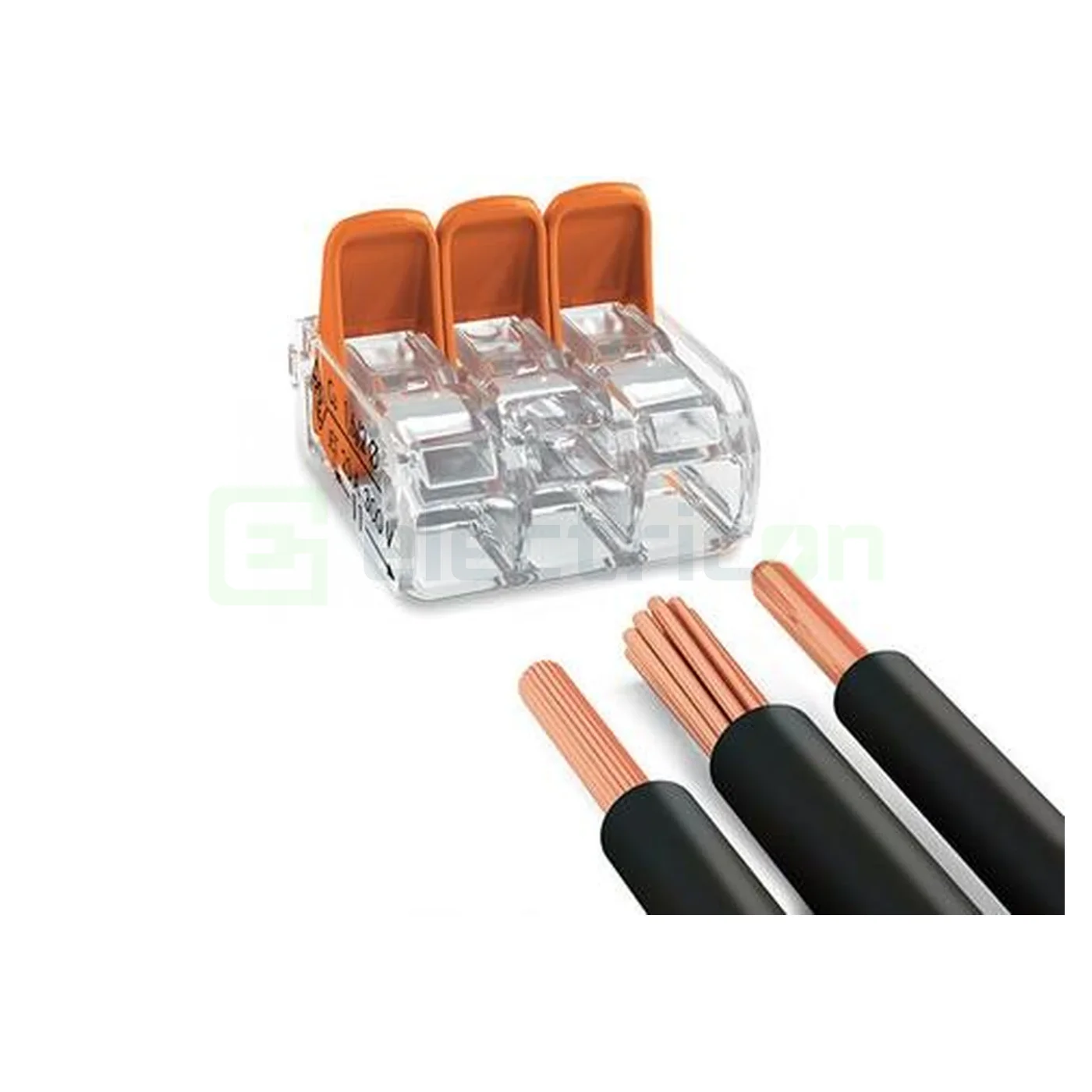 Clemă legătură doza pentru cablu lițat, 2x5x4mm² (10 conductori, 5 per rând), 4 mm², Wago, 221-420 [15]