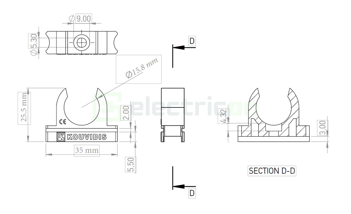 Clemă montaj tub copex Kouvidis CONDUR ISR 16mm 4033016 [2]