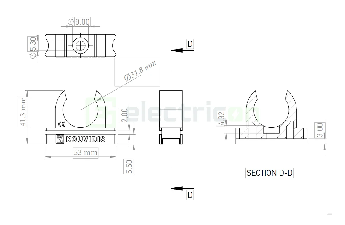 Clemă montaj tub copex Kouvidis CONDUR ISR 32mm 4033032 [2]