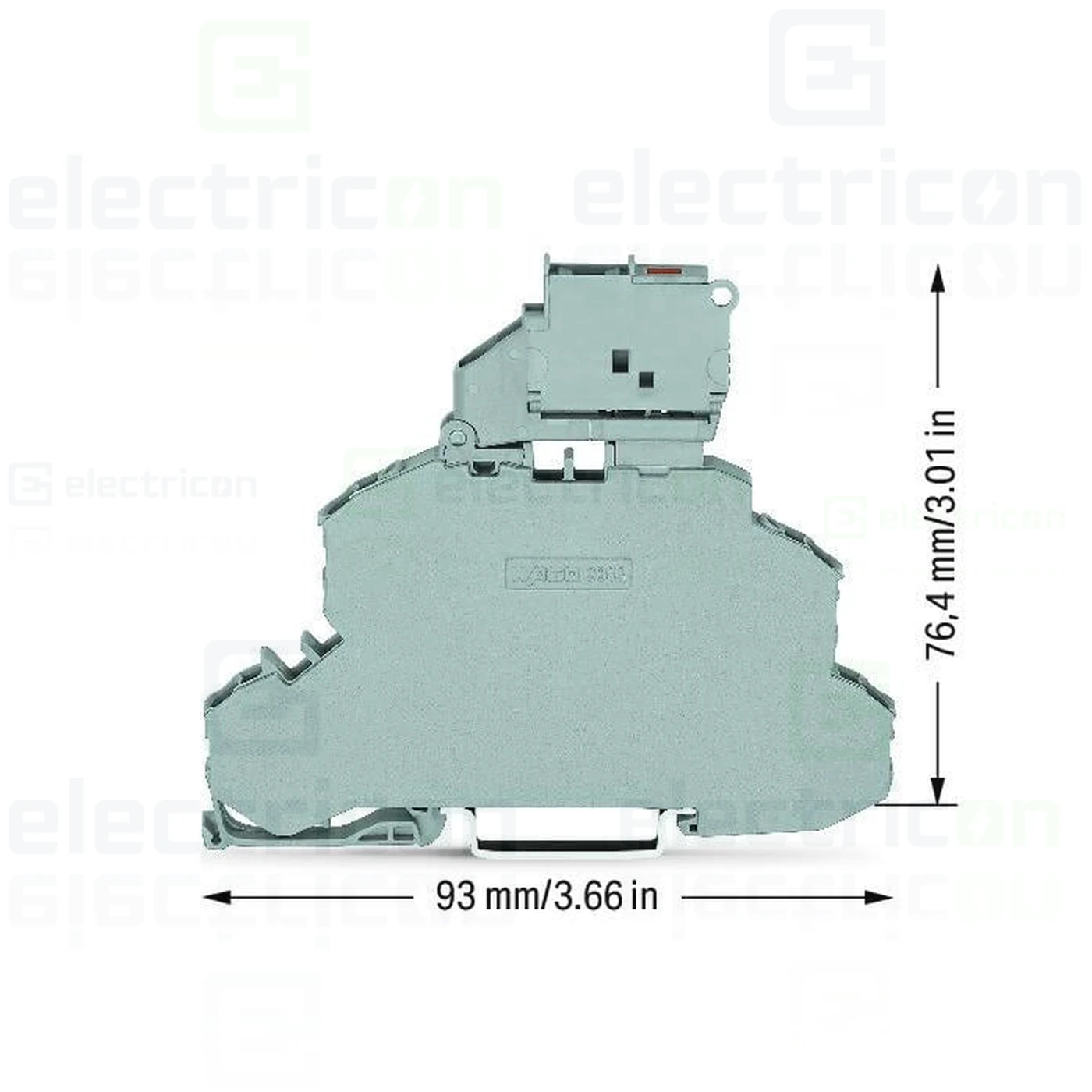 Clemă suport pentru siguranțe 5x20 mm,maxim 6.3 A, indicator LED, 2 etaje, gri, Wago, 2002-2611/1000-836 [2]