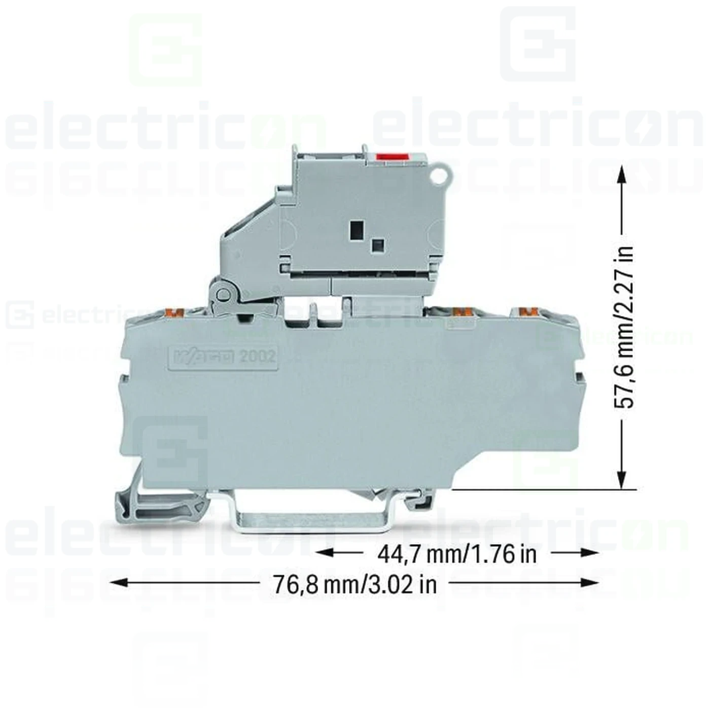 Clemă suport pentru siguranțe 5x20, indicator LED, gri, Wago, 2202-1711/1000-836 [2]