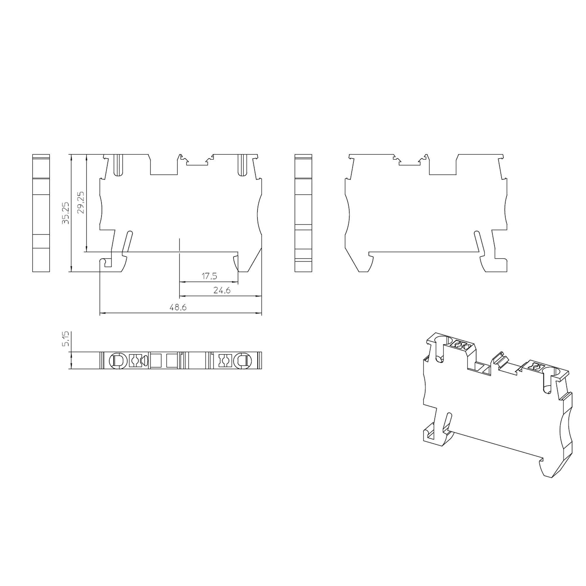 Clema șir, 3 conexiuni, 2.5mm2, gri, PT 2,5-TWIN, Phoenix Contact, 3209549 [3]