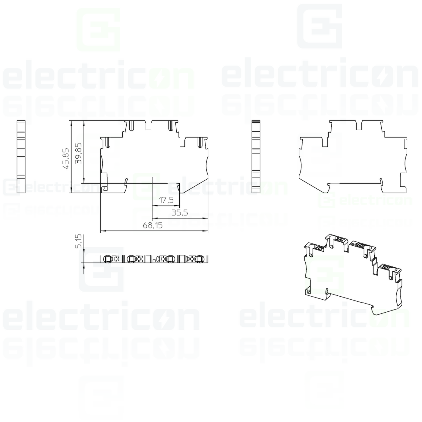 Clema șir, cu 2 etaje, 4 conexiuni, 0,14 - 2,5 mm², PTTB 2,5, gri, Phoenix Contact, 3210567 [4]