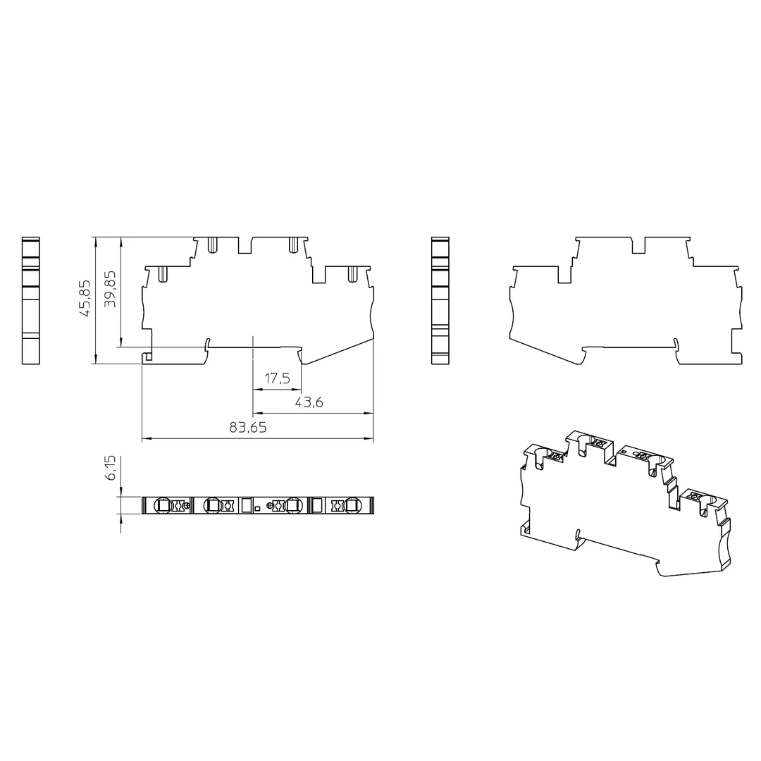 Clema șir, cu 2 etaje, 4 conexiuni, 0,2 - 4 mm²,alb, PTTB 4 WH, alb, Phoenix Contact, 3211794 [2]