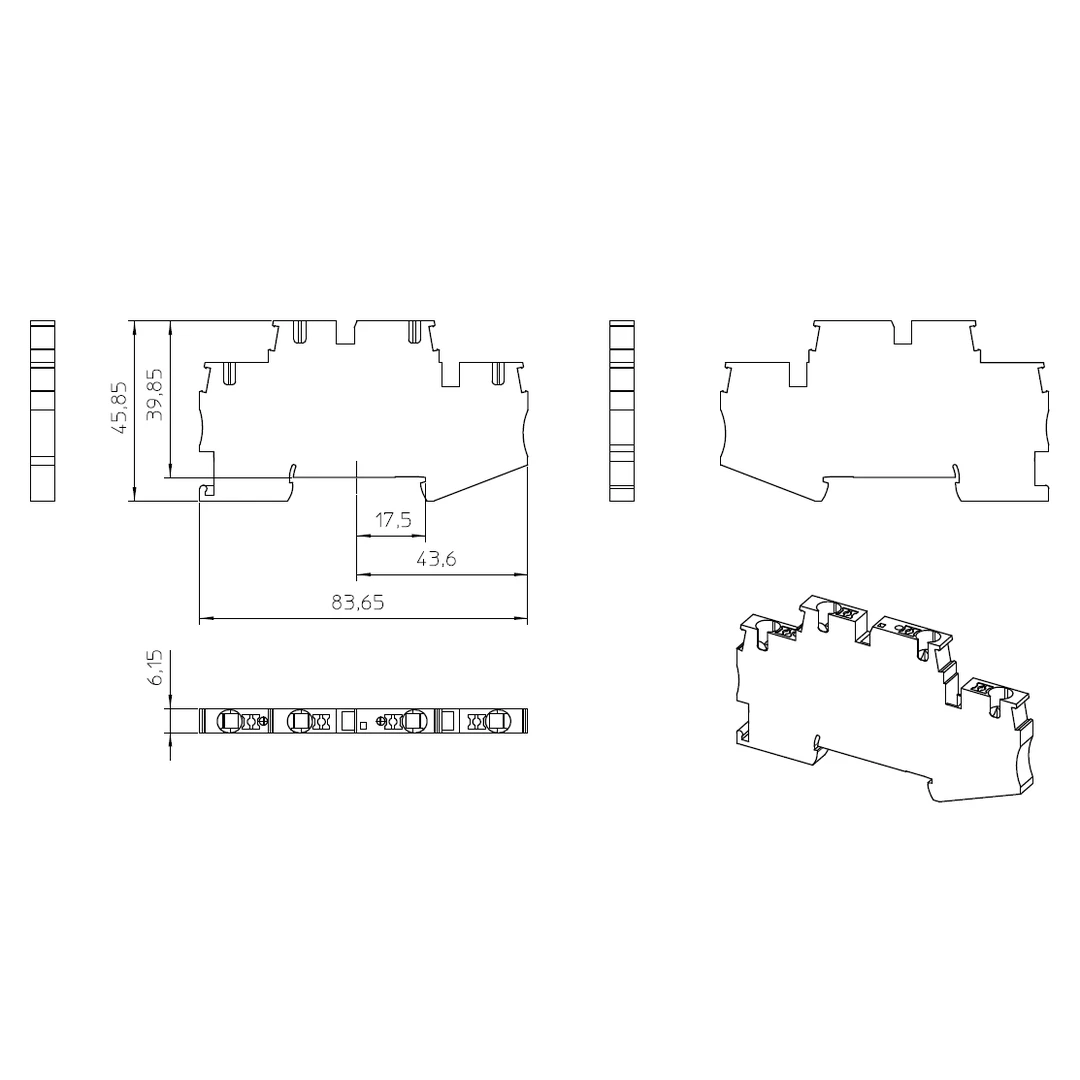 Clema șir, cu 2 etaje, 4 conexiuni, 0,2 - 4 mm², roșu, PTTB 4-RD, Phoenix Contact, 3211791 [2]