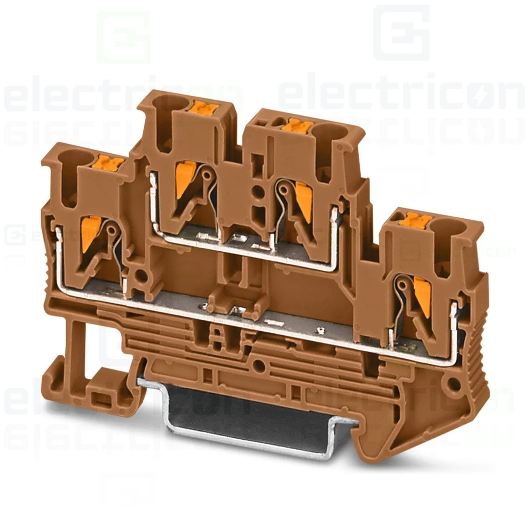 Clema șir, cu 2 etaje, 4 conexiuni, 2,5 mm²,maro, PTTB 2,5 BN, Phoenix Contact, 1459420 [1]