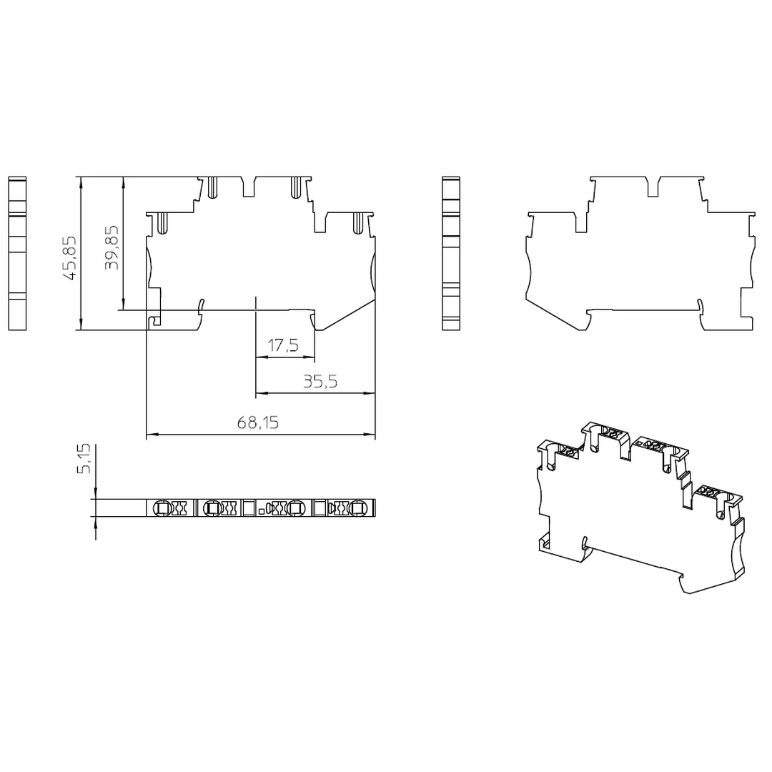 Clema șir, cu 2 etaje, 4 conexiuni, 2,5 mm²,maro, PTTB 2,5 BN, Phoenix Contact, 1459420 [2]