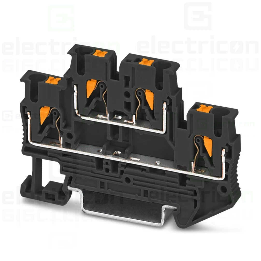 Clema șir, cu 2 etaje, 4 conexiuni, 2,5 mm²,negru, PTTB 2,5-BK, Phoenix Contact, 1467082 [1]