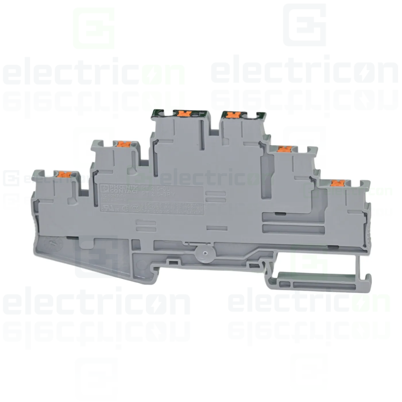Clema șir, cu 3 etaje, 6 conexiuni, 0,14-4 mm²,gri, PT 2,5-3PV, Phoenix Contact, 3210512 [1]
