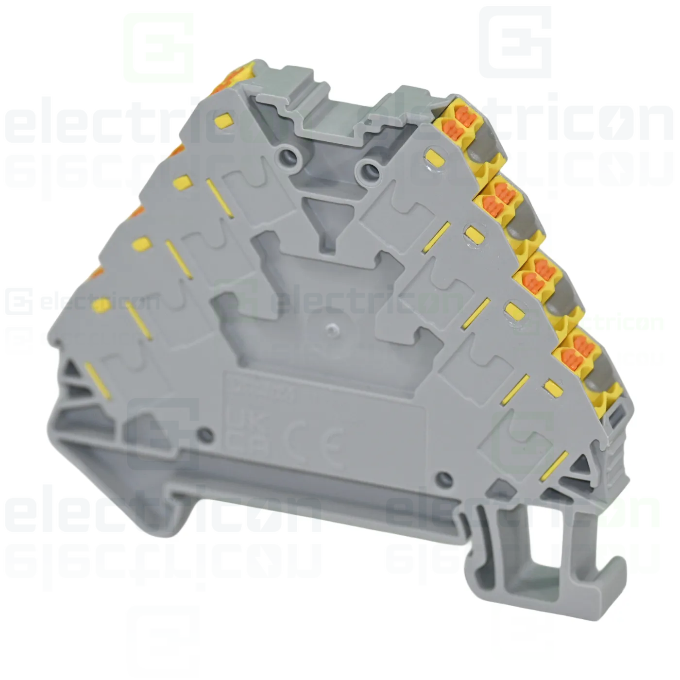 Clemă șir cu 4 etaje, 16 conexiuni, 0,14 - 2,5 mm², galben, PTRV 4/YE, Phoenix Contact, 3270123 [1]
