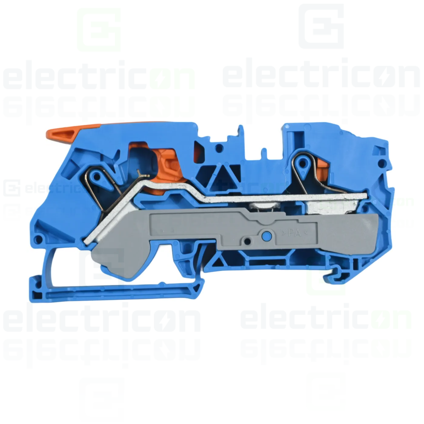 Clema șir, cu pârghie și buton, 2 conexiuni, 16 mm²,albastru, TopJobs Clamp, Wago, 2116-5204 [2]