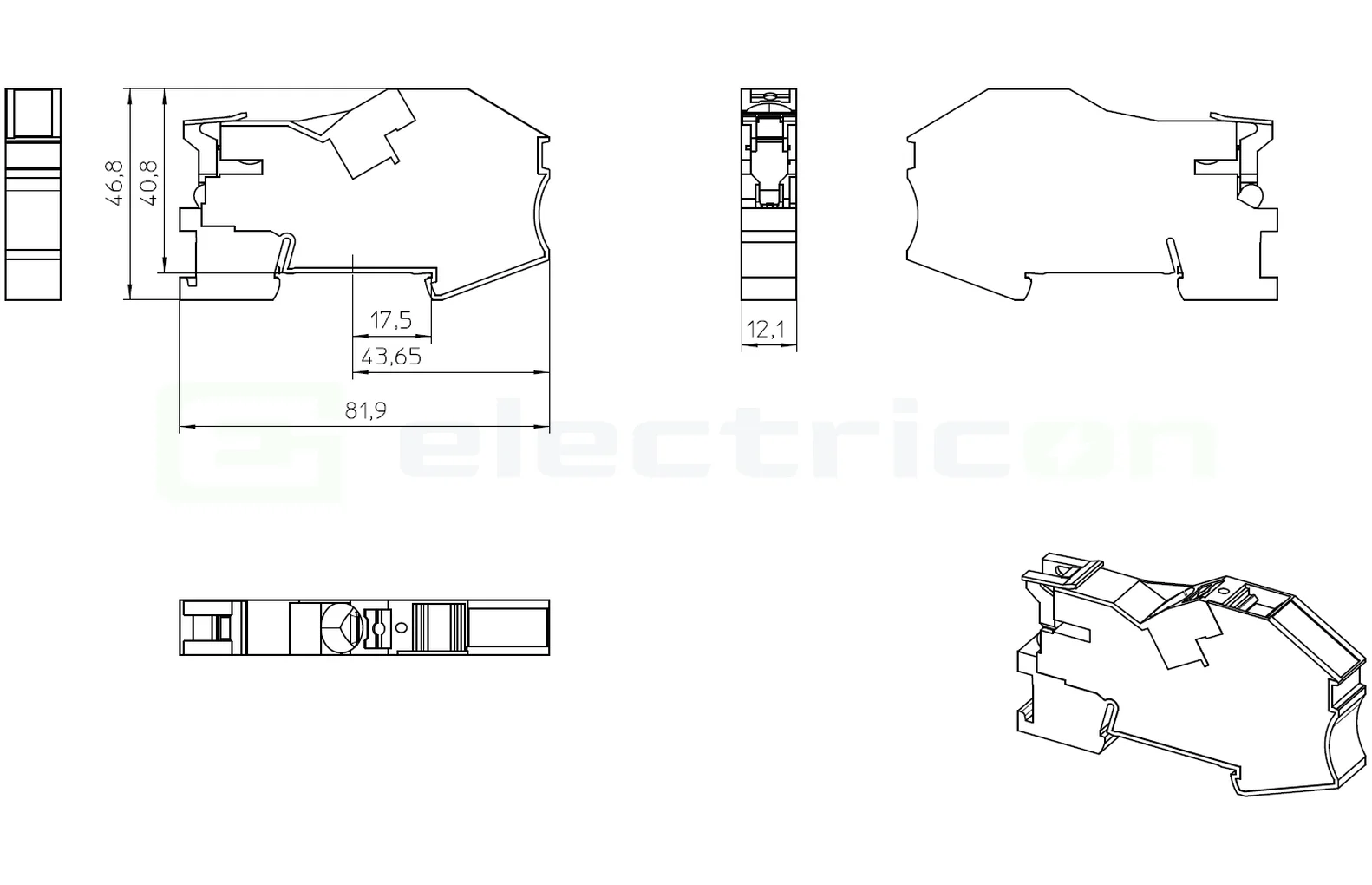 Clemă șir PTI 16-NLS-FI BU albastru Phoenix Contact 1 conexiune finale bare [3]