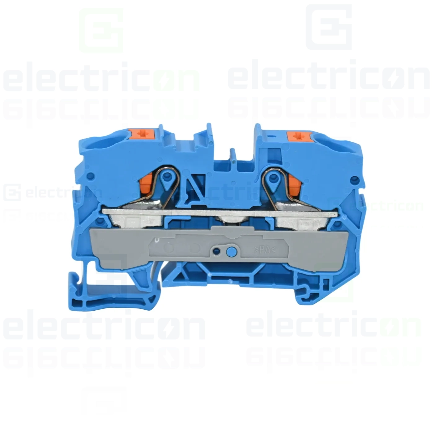 Clema șir, de trecere, 2 conexiuni, 10 mm²,albastru, CAGE CLAMP, Wago, 2210-1204 [3]