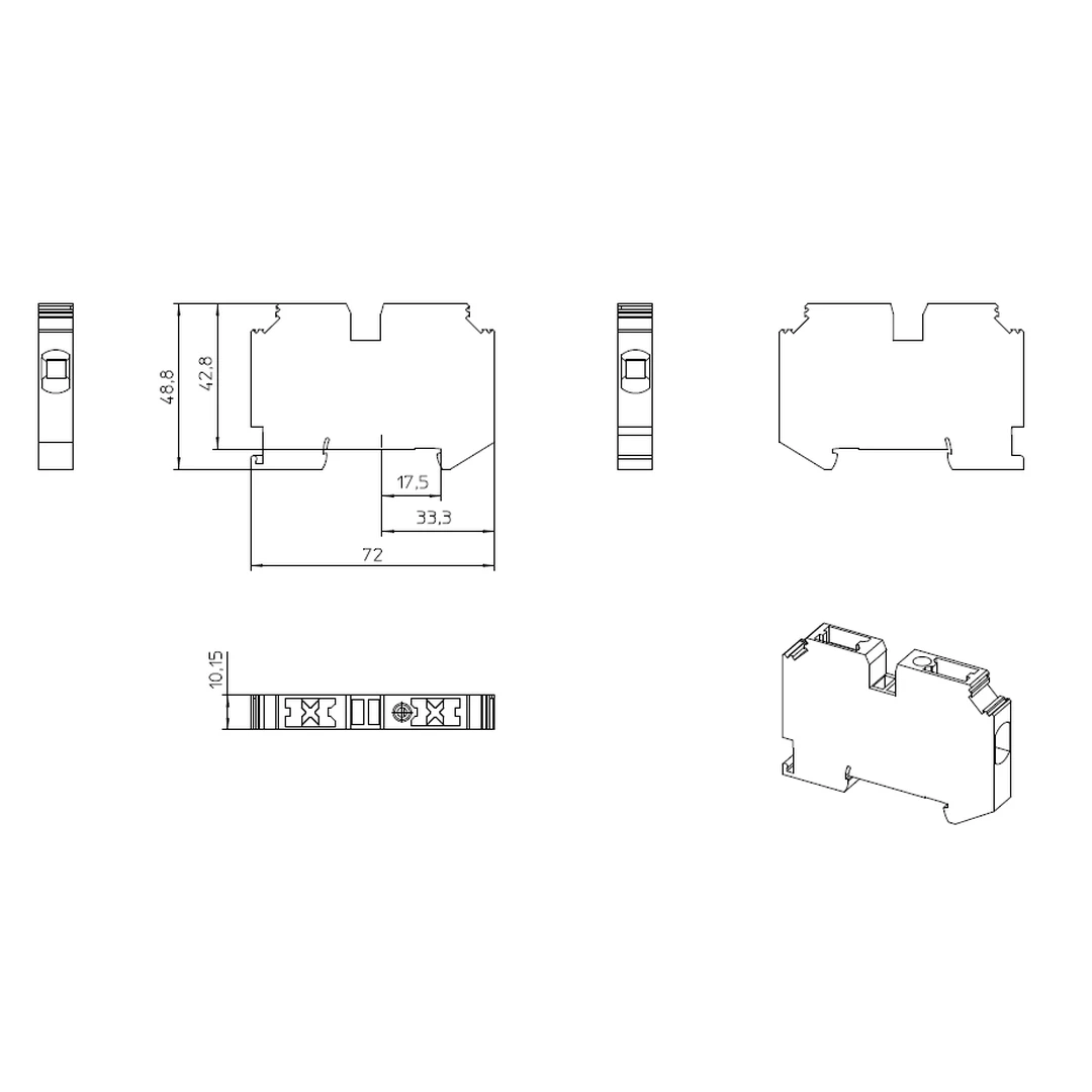 Clema șir, de trecere,2 conexiuni, 10 mm²,gri, XTV 10, Phoenix Contact, 1329547 [2]