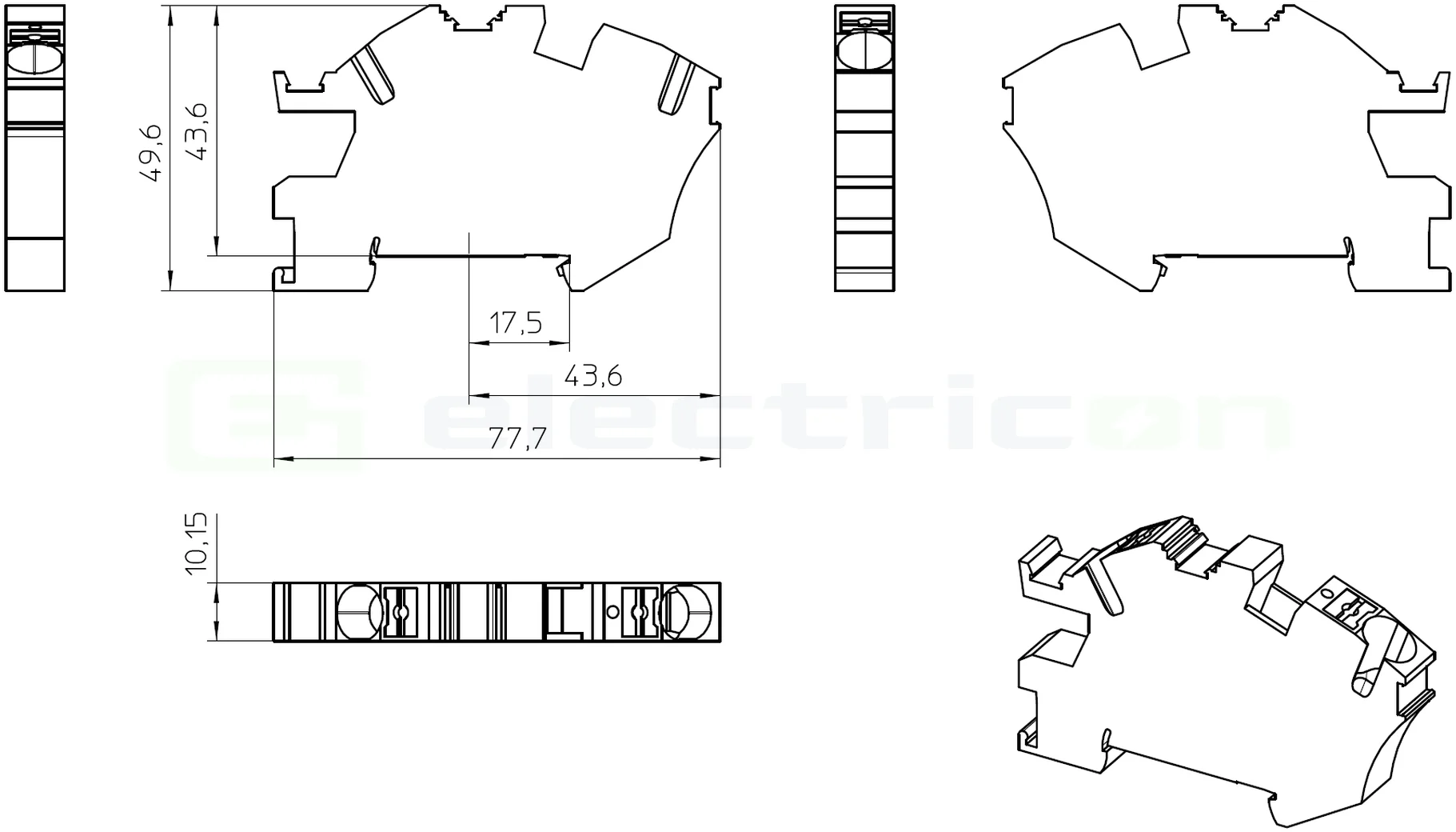 Clemă șir pământ PTI 16/S-PE Phoenix Contact 16mm² galben-verde push-in putere [4]