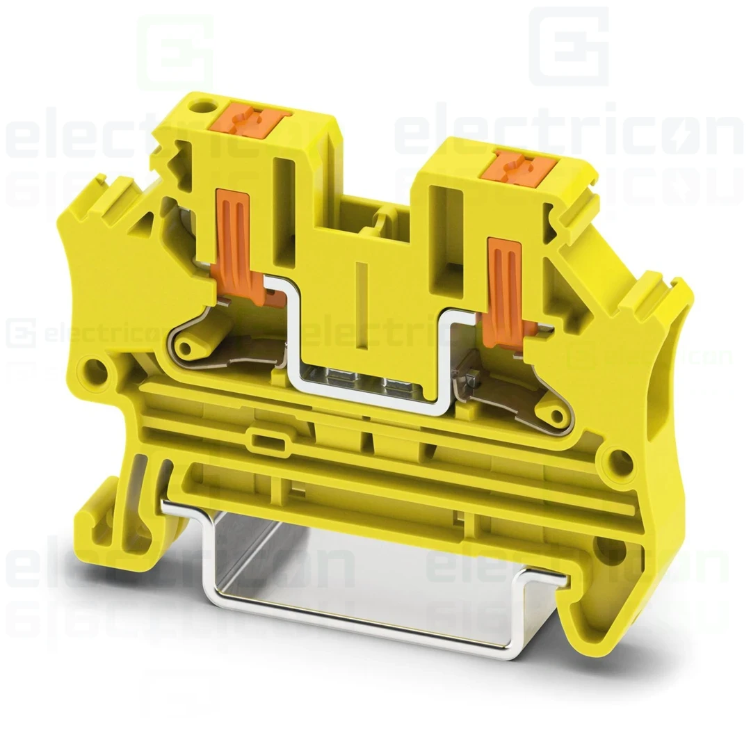 Clemă șir de trecere, 2 conexiuni, 4 mm², galben, PTV 4 YE, Phoenix Contact, 1776224 [1]