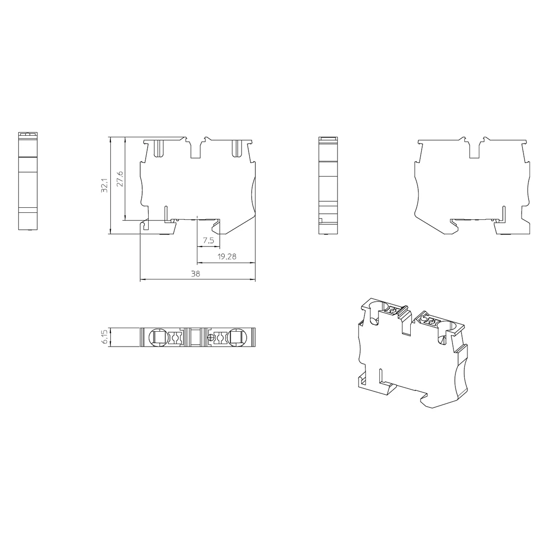 Clemă șir,de trecere,2 conexiuni, 4 mm². verde-galben, MPT 4 PE, Phoenix Contact, 3249002 [2]