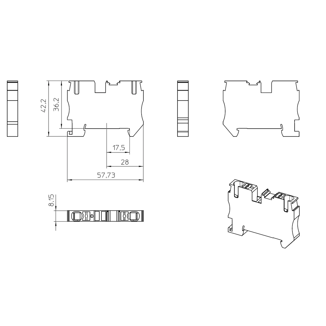 Clemă șir de trecere, 2 conexiuni, 6 mm², negru, PT 6 BK, Phoenix Contact, 3211814 [2]