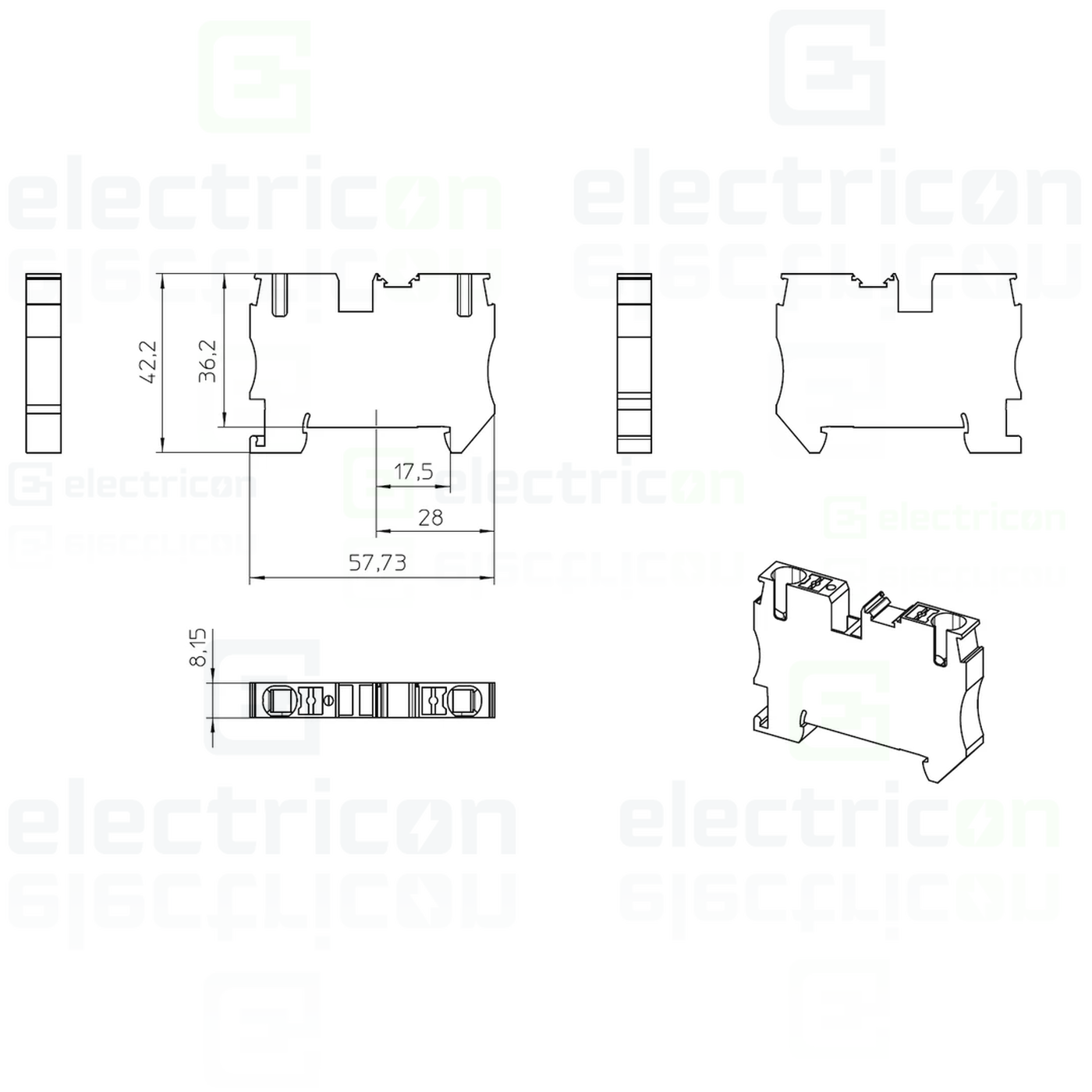 Clemă șir de trecere, 2 conexiuni, 6 mm², PT 6 BU, Phoenix Contact, 3211819 [4]