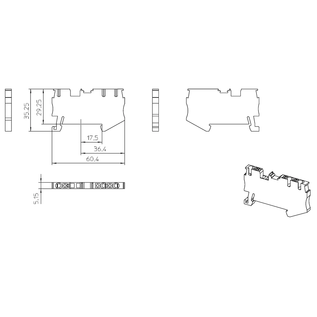 Clema șir, de trecere, 3 conexiuni, 0,14-4 mm²,gri, PT 2,5-TWIN BK, Phoenix Contact, 3211252 [2]