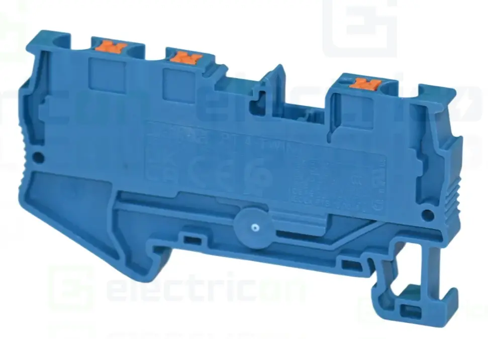 Clema șir, de trecere, 3 conexiuni, 4 mm²,albastru, PT 4-TWIN BU, Phoenix Contact, 3211775 [1]