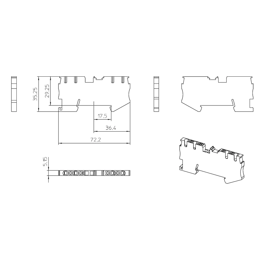 Clema șir, de trecere, 4 conexiuni, 0,14-4 mm²,albastru, PT 2,5-QUATTRO-BU, Phoenix Contact, 3209581 [2]