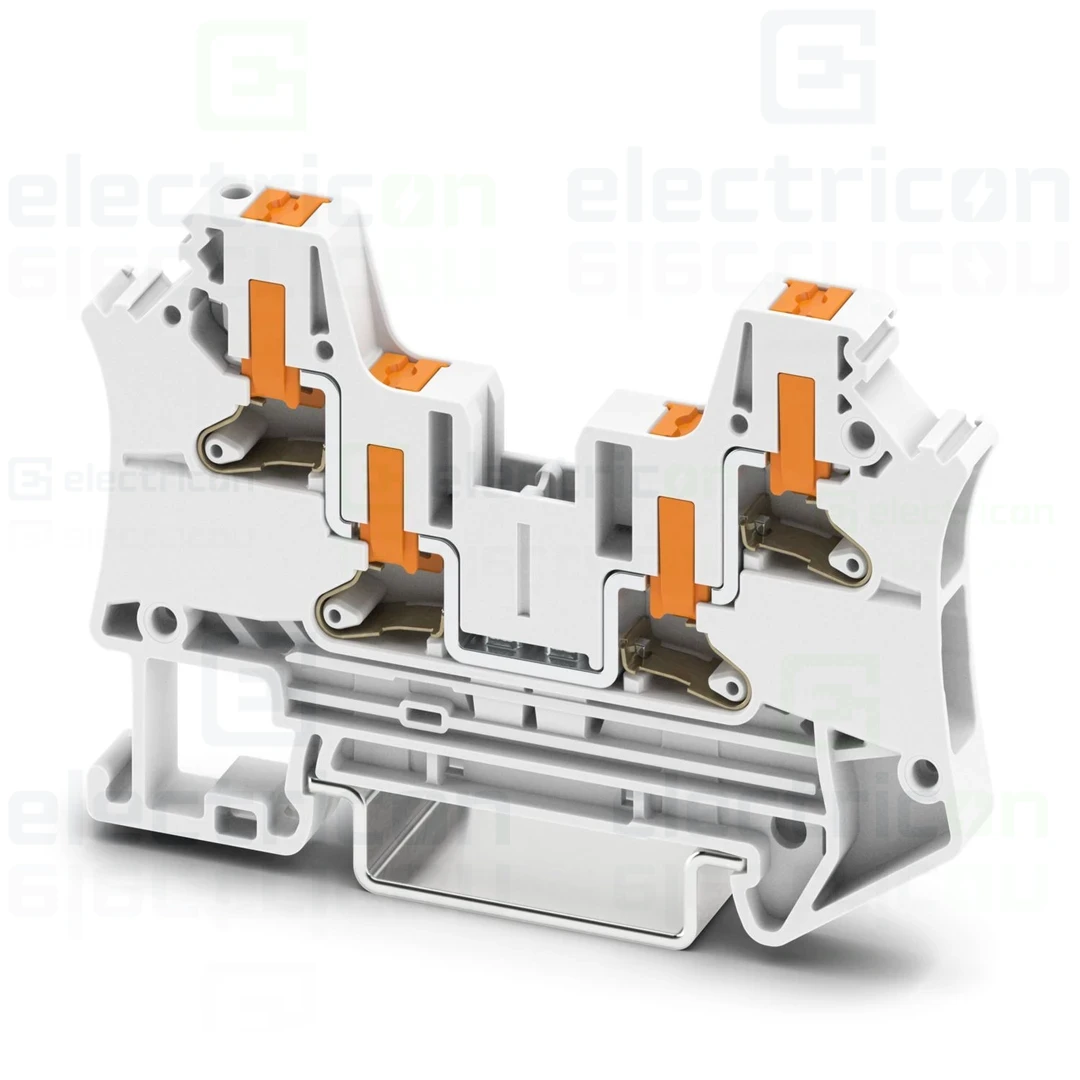 Clemă șir de trecere, 4 conexiuni, 4 mm², alb, PTV 4 QUATTRO WH, Phoenix Contact, 1776222 [1]