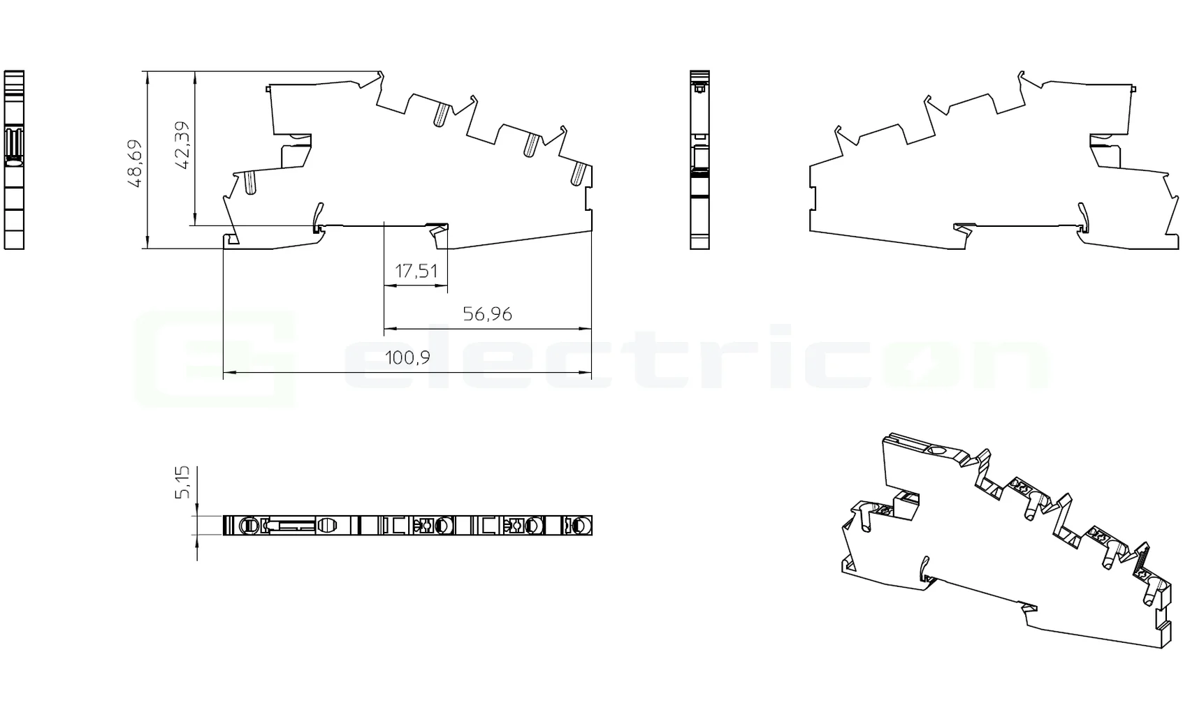 Clemă șir PTI 2.5-PE/L/NT gri Phoenix Contact 5 conexiuni distribuție siguranță [4]