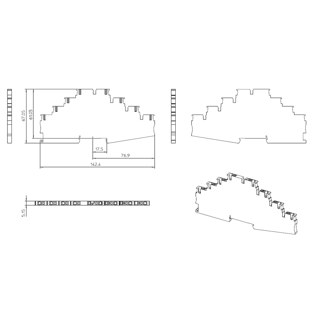 Clema șir, de trecere cu 4 etaje, 8 conexiuni, 0,14-4 mm²,gri, PT 2,5-4PV, Phoenix Contact, 1336411 [2]