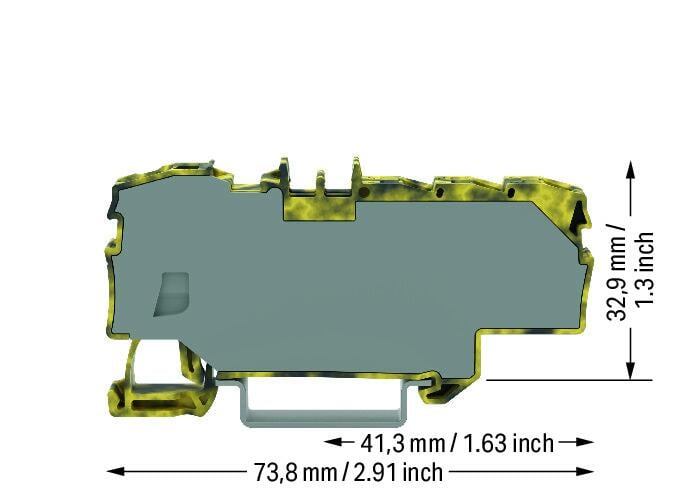 Clema sir derivatie 1×6 mm², 6×1,5 mm². cu capac gri-galben, Wago, 2006-8031/000-053 [4]