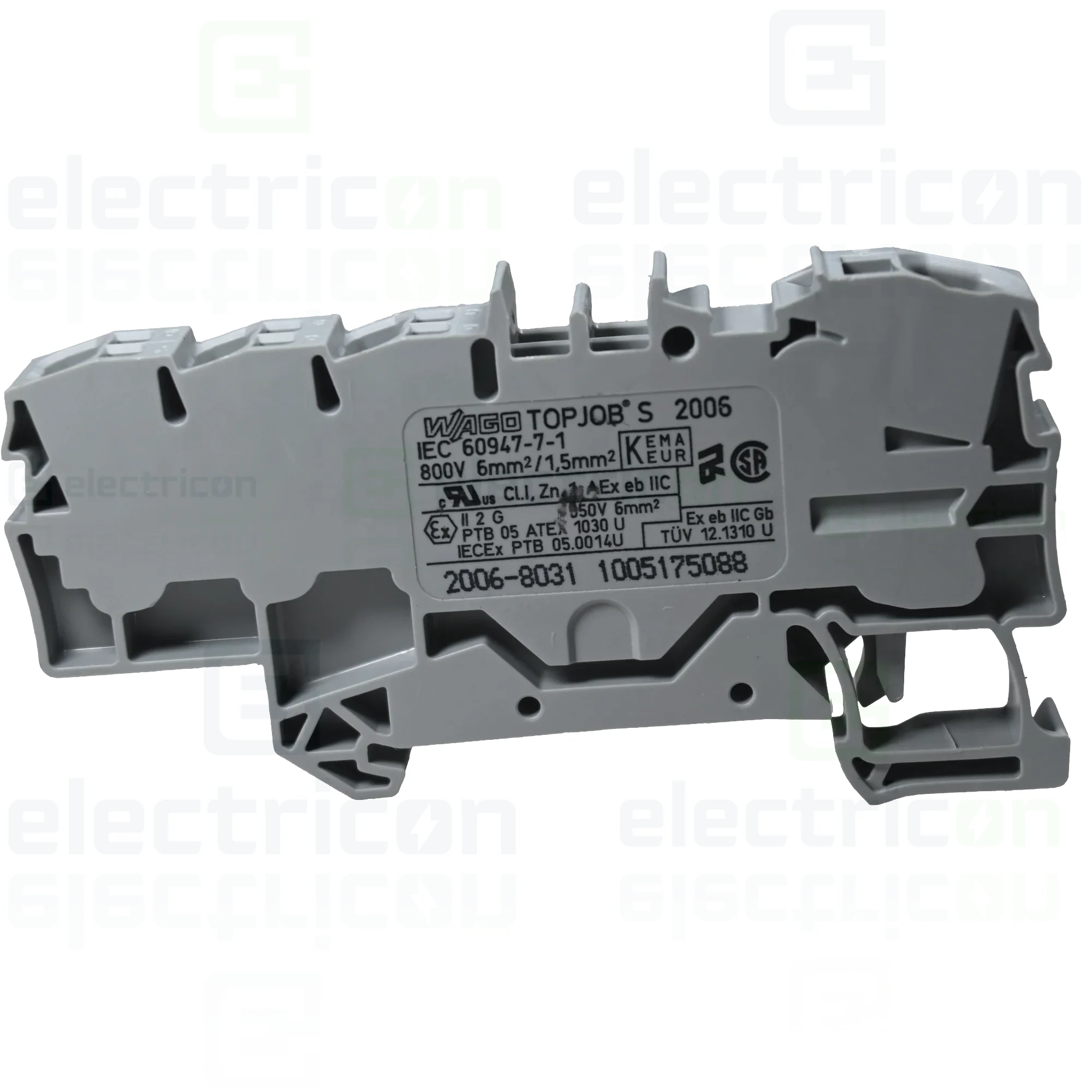 Clema sir derivatie 1×6 mm², 6×1,5 mm² . cu capac gri, Wago, 2006-8031 [4]
