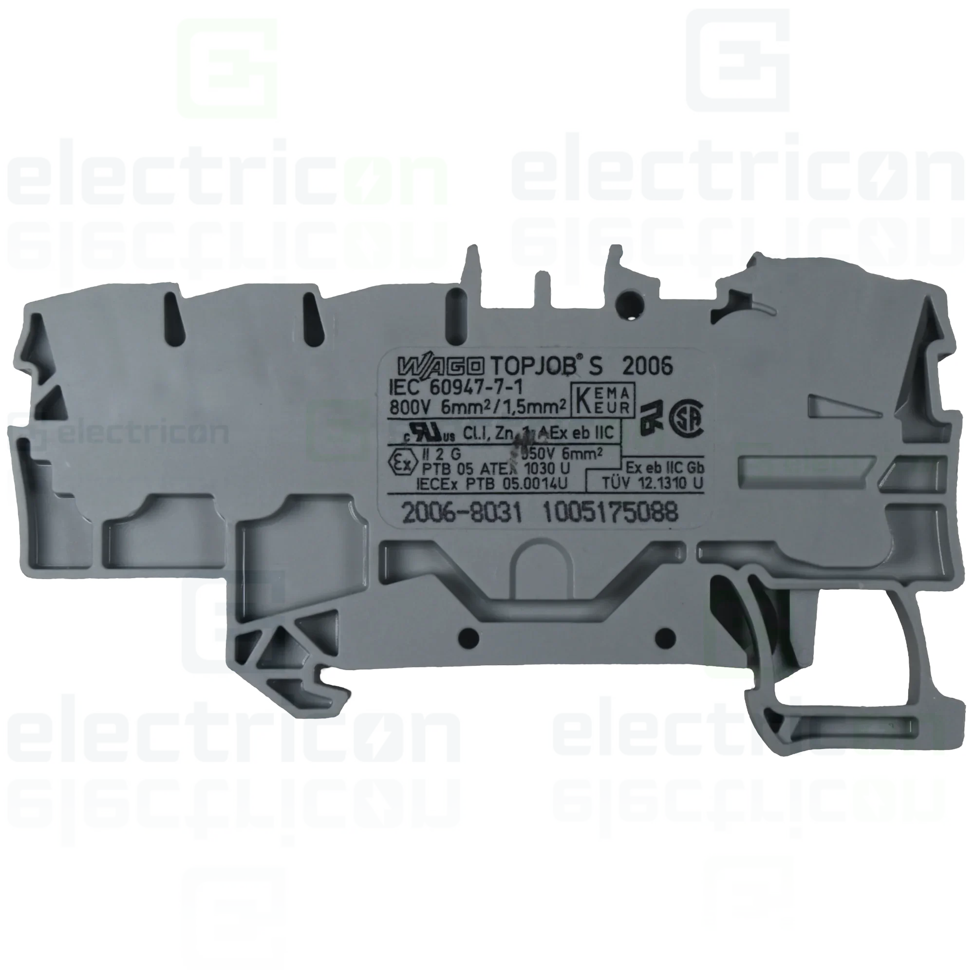 Clema sir derivatie 1×6 mm², 6×1,5 mm² . cu capac gri, Wago, 2006-8031 [1]