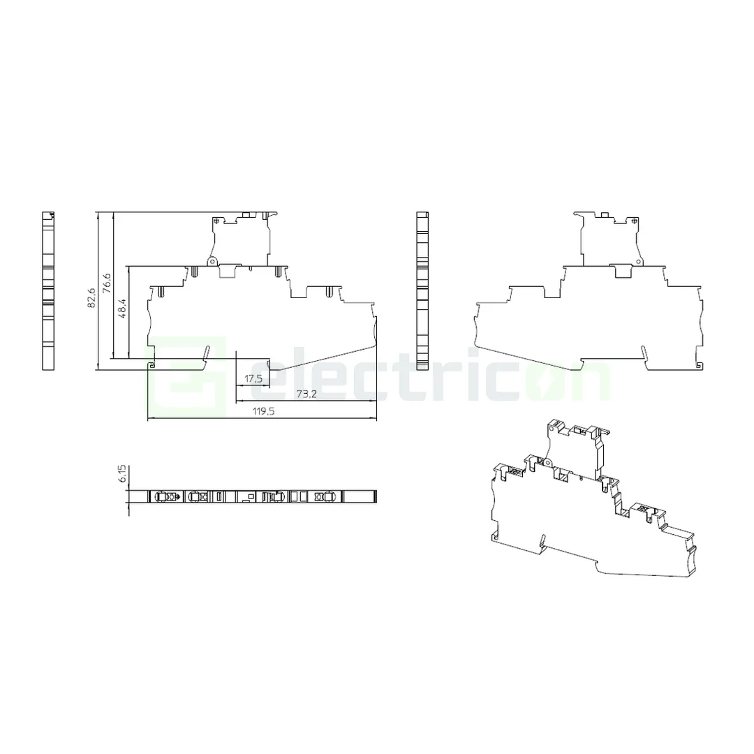 Clemă suport pentru siguranțe 5x20, 500V/28A, clemă șir cu 3 etaje și 4 conexiuni, PT 4-L/HEXI (5x20), negru, Phoenix Contact,3002608 [5]
