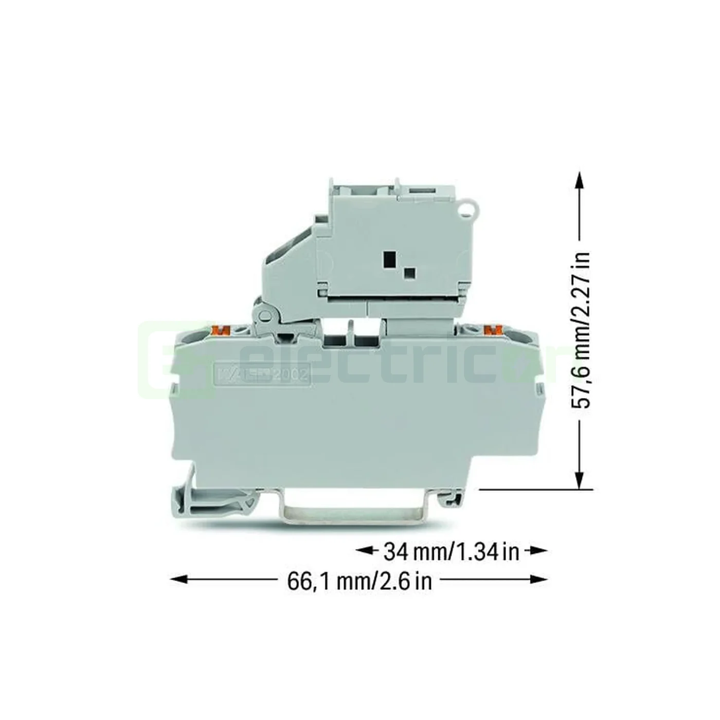 Clemă suport pentru siguranțe  5x20mm, gri, Wago, 2202-1611 [2]