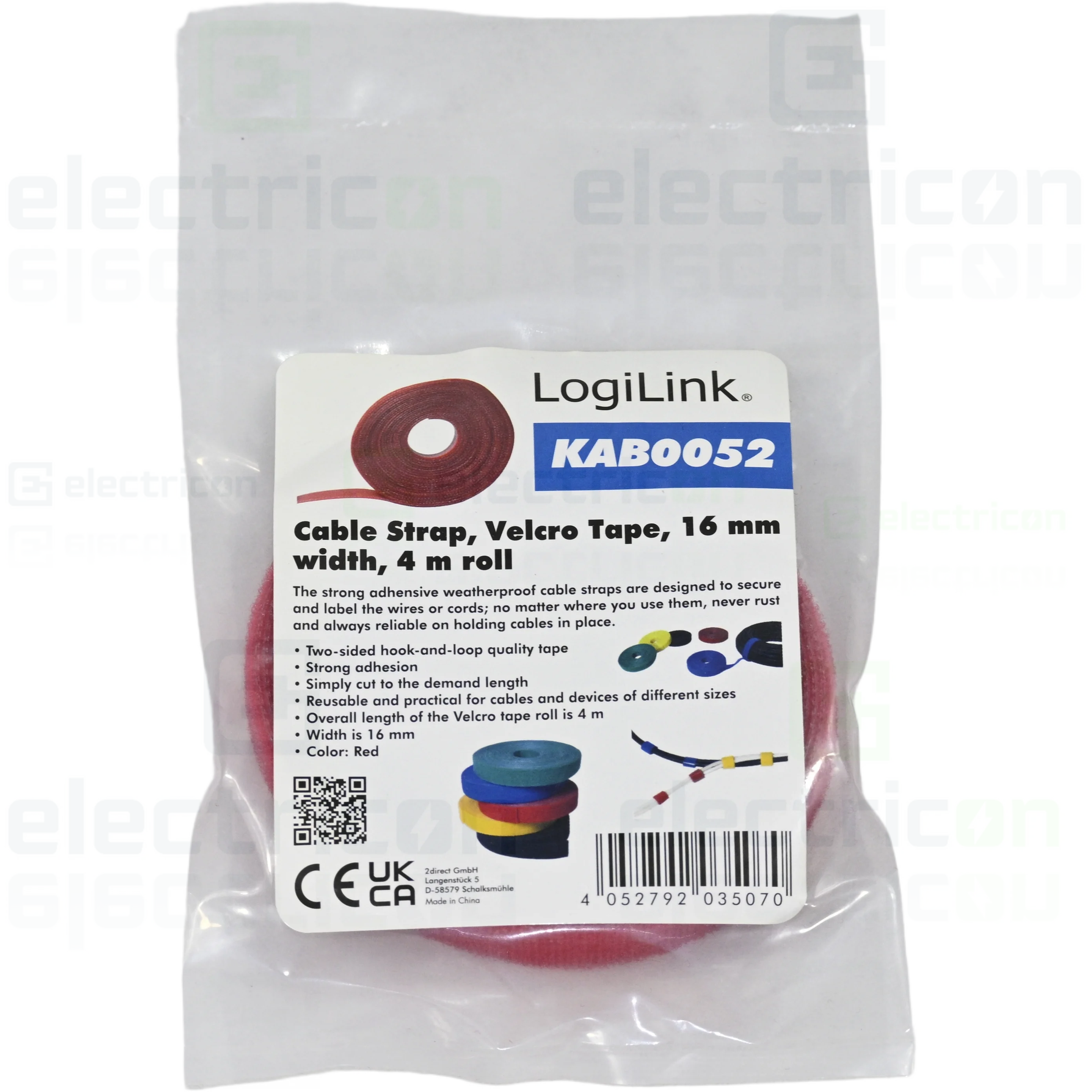 Colier velcro Schrack 16mm 4m roșu codificare [2]