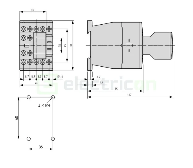 Contact auxiliar frontal 1ND+1NI LTD0 Generic LTZ0D311 [7]