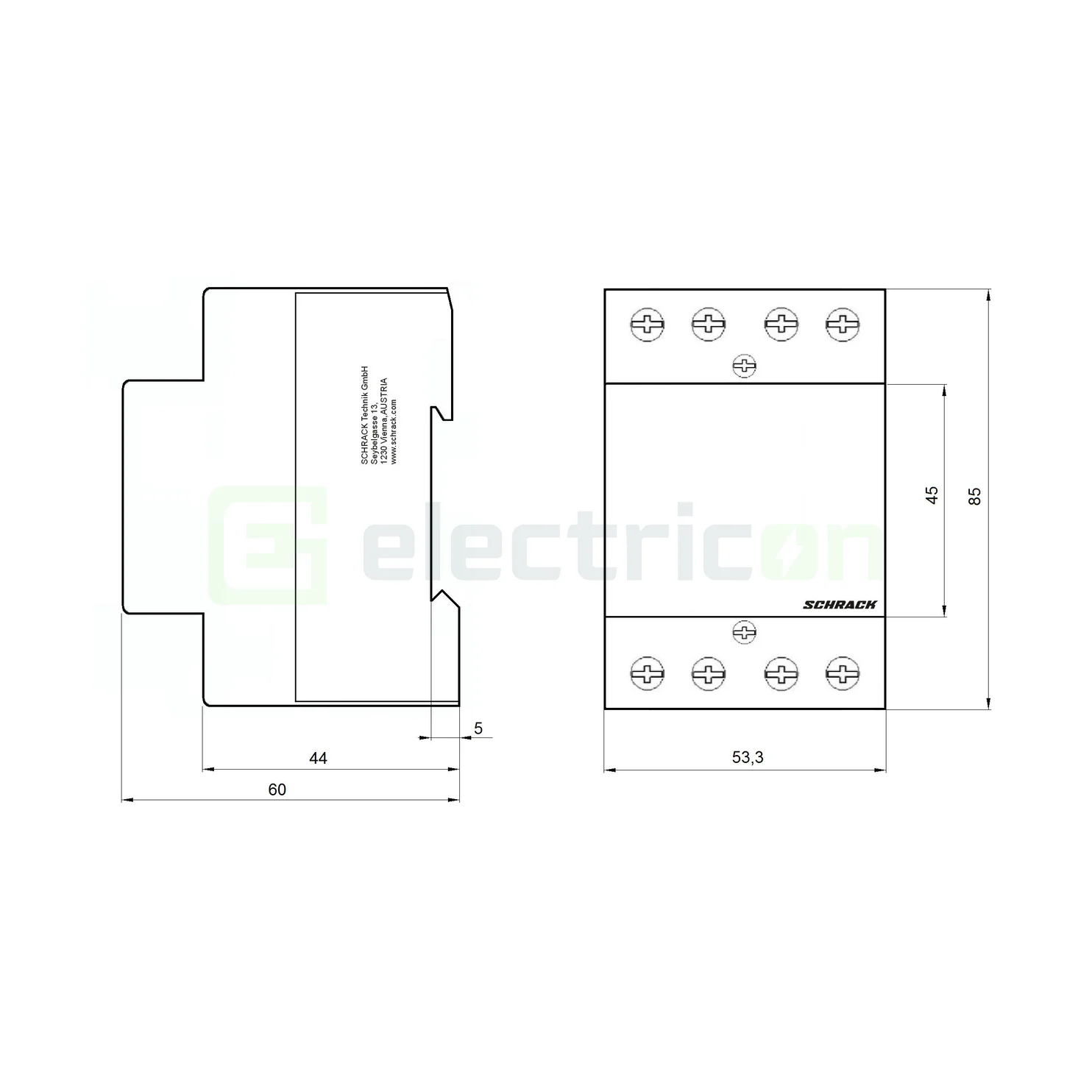 Contactor modular 40A 4NO 230V Schrack Amparo BZ326442ME pe sina DIN [7]
