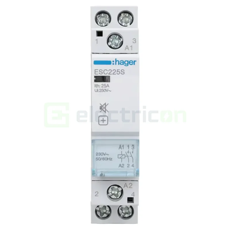 Contactor silentios modular 25A, 2ND, 230V, Hager, ESC225S [2]