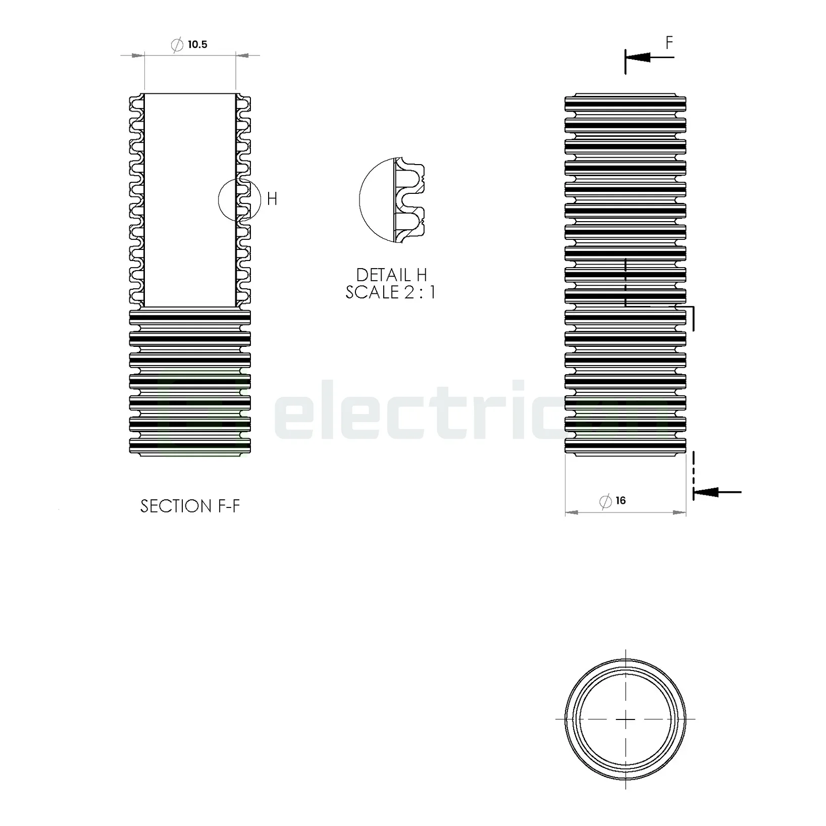 Copex tub flexibil pliabil Kouvidis DUROFLEX PLUS ISR Ø16mm 750N negru-verde 3straturi UV 50m 2051016 [4]