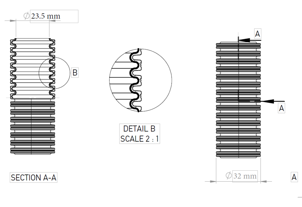 Copex tub flexibil Kouvidis DUROFLEX PLUS ISR 32mm 750N negru-roșu 25m 2050032 [2]