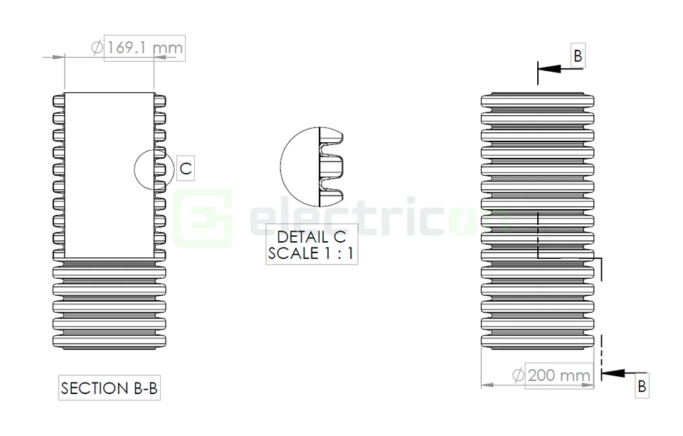 Copex tub flexibil Geonflex ISR 200mm cu sondă 25m negru-rosu 2042200 [2]