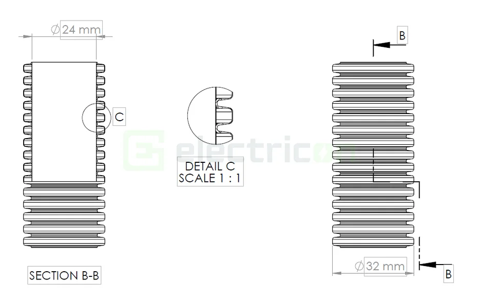 Copex tub flexibil Geonflex ISR 32mm cu sondă 50m negru-verde 2043032 [2]