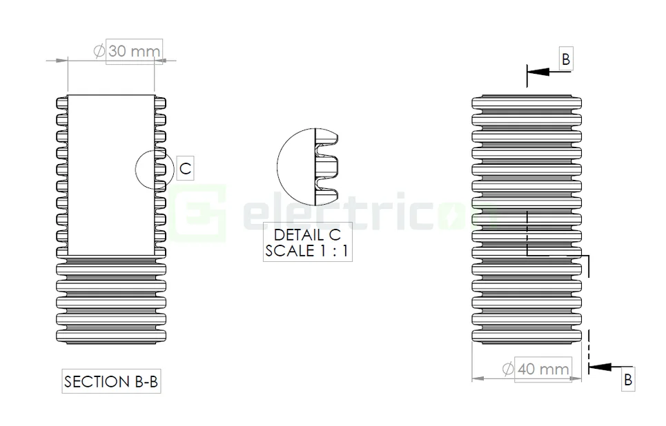 Copex tub flexibil Geonflex ISR 40mm cu sondă 50m negru-verde 2043040 [2]