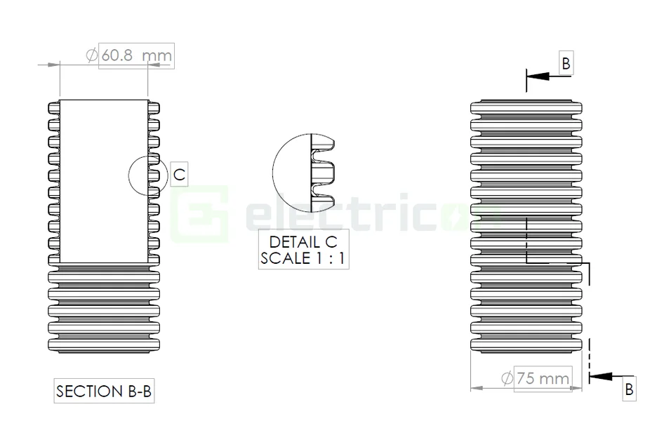 Geonflex tub flexibil cu sondă Kouvidis 75mm 750N negru-roșu rola 25m 2042075 [2]