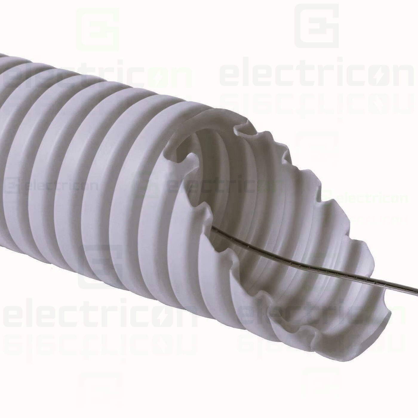 Copex tub flexibil, rola 100m, Ø20mm, ignifug, 750N, adaptat la ciment lichid, cu sonda, gri, ECICTA, Electrocannali , ECICTA20T [1]