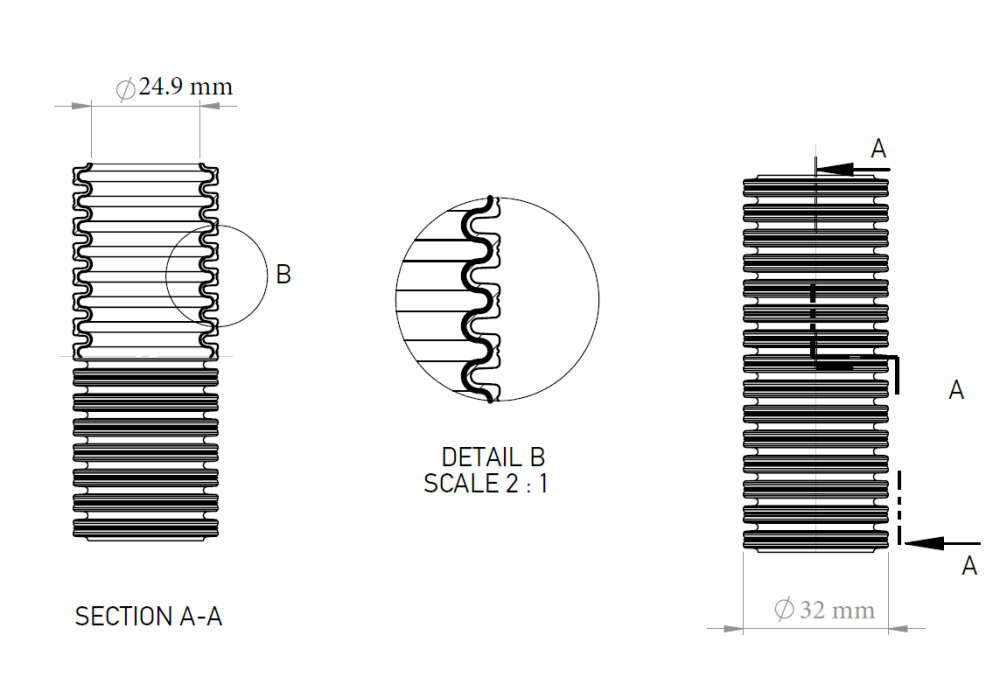 Copex tub protecție flexibil Kouvidis SIFLEX PLUS 32mm 320N gri rola 50m 2065032 [2]