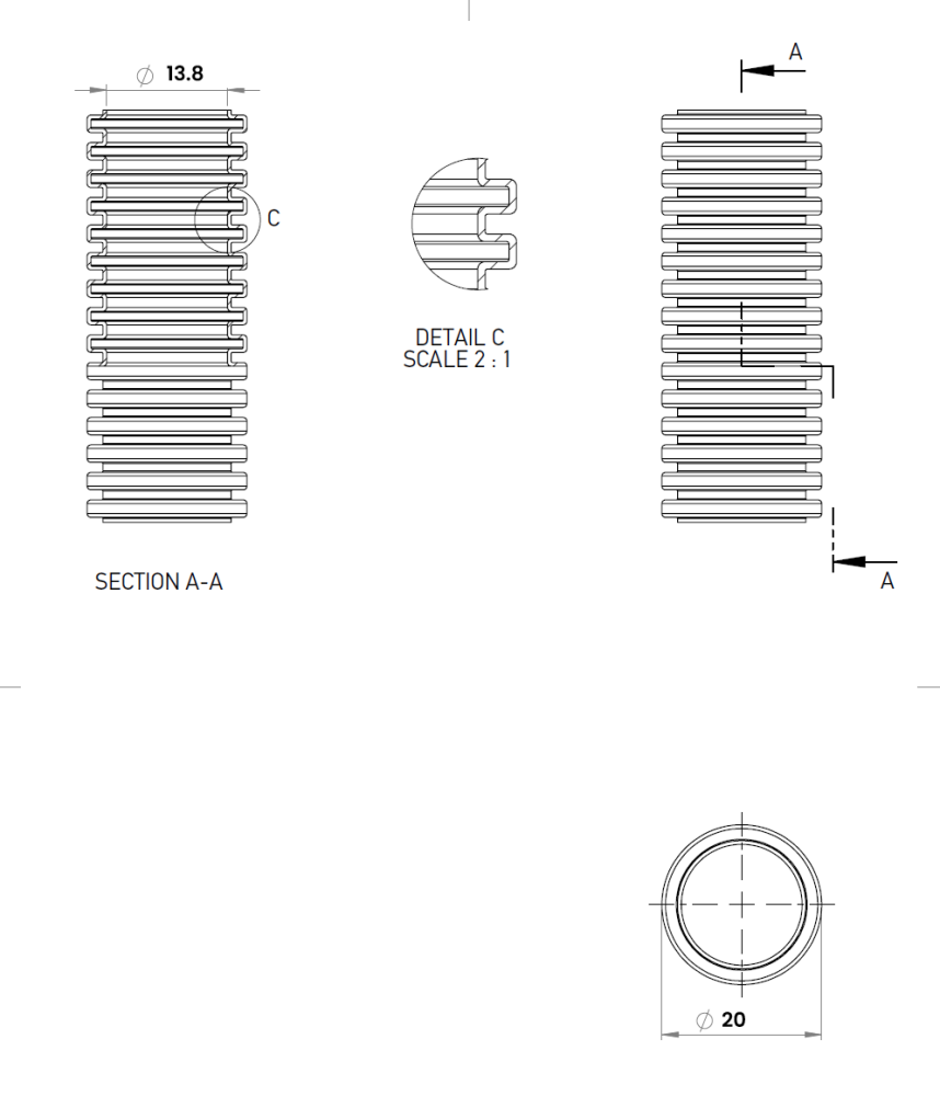 Copex tub protecție flexibil Kouvidis MEDIFLEX IAS 20mm 750N gri rola 100m 2002920 [2]